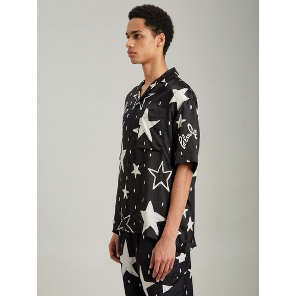 Palm Angels Night Sky Bowling Shirt Star Print Logo Button Up Matching Set - Picture 4 of 12